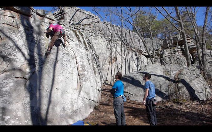 One of my harder climbs of the day, Crescent Slab V7. I had done this one previously.