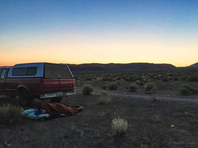 Where we awoke, somewhere in Nevada, shortly after crossing the border from California.